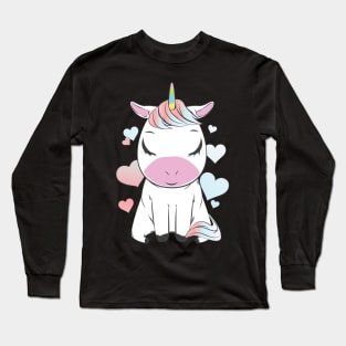 Cute Unicorn Heart T-Shirt Long Sleeve T-Shirt